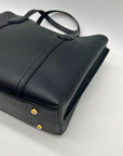 Tory Burch Black Small Pebbled Leather Parry Tote