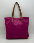 Fossil Fuchsia Pebbled Leather Zoey Tote Bag