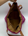 Fossil Fuchsia Pebbled Leather Zoey Tote Bag