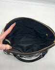 Kate Spade Black And White Canvas Checkered Grove Street Domed Satchel Bag