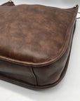 Charleston Brown Faux Leather Crossbody Bag