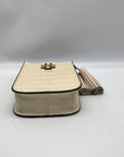 Tory Burch Ivory Embossed Leather Thea Cellphone Crossbody