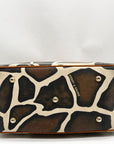 Dooney & Bourke Dark Brown & Cream Coated Canvas Giraffe Print Tote Bag