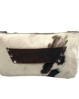 Raleigh Leather Brown Pebbled Leather & Cowhide Clutch