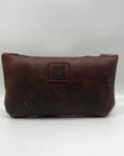 Raleigh Leather Brown Pebbled Leather & Cowhide Clutch