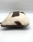 Raleigh Leather Brown Pebbled Leather & Cowhide Clutch