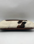 Raleigh Leather Brown Pebbled Leather & Cowhide Clutch