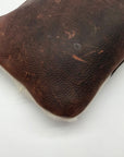 Raleigh Leather Brown Pebbled Leather & Cowhide Clutch