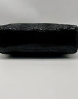 Michael Kors Black Python Embossed Leather Suede ID Chain Hobo Bag
