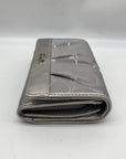 Coach Silver Signature Monogram Canvas Fabric Bifold/Snap Wallet