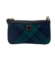 Dooney & Bourke Navy & Green Fabric Plaid Wristlet