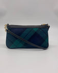 Dooney & Bourke Navy & Green Fabric Plaid Wristlet