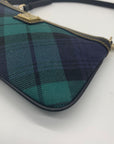 Dooney & Bourke Navy & Green Fabric Plaid Wristlet