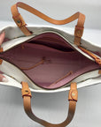 Dooney & Bourke White Leather Grommet Shopper Tote Bag