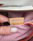 Dooney & Bourke White Leather Grommet Shopper Tote Bag