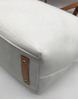 Dooney & Bourke White Leather Grommet Shopper Tote Bag