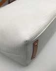 Dooney & Bourke White Leather Grommet Shopper Tote Bag
