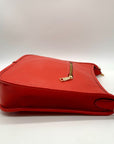 Coach Red Pebbled Leather Dempsey File Bag-CA290