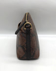 Brahmin Brown Snake Embossed Mini Dome Duxbury Crossbody