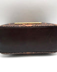 Brahmin Brown Snake Embossed Mini Dome Duxbury Crossbody