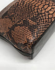 Brahmin Brown Snake Embossed Mini Dome Duxbury Crossbody