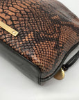 Brahmin Brown Snake Embossed Mini Dome Duxbury Crossbody