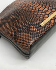 Brahmin Brown Snake Embossed Mini Dome Duxbury Crossbody