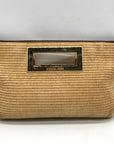 Michael Kors Beige Woven Raffia Rectangle Clutch