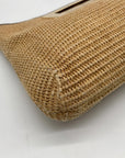 Michael Kors Beige Woven Raffia Rectangle Clutch