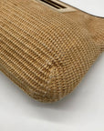 Michael Kors Beige Woven Raffia Rectangle Clutch