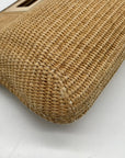 Michael Kors Beige Woven Raffia Rectangle Clutch