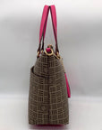 Anne Klein Alex Varsity Tan and Pink Tote Bag