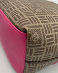 Anne Klein Alex Varsity Tan and Pink Tote Bag