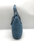 Michael Kors Chambray Blue Quinn Hand-Crocheted Crossbody Tote Bag