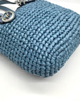 Michael Kors Chambray Blue Quinn Hand-Crocheted Crossbody Tote Bag