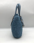 Michael Kors Chambray Blue Quinn Hand-Crocheted Crossbody Tote Bag