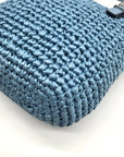 Michael Kors Chambray Blue Quinn Hand-Crocheted Crossbody Tote Bag