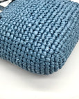 Michael Kors Chambray Blue Quinn Hand-Crocheted Crossbody Tote Bag