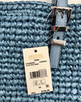 Michael Kors Chambray Blue Quinn Hand-Crocheted Crossbody Tote Bag
