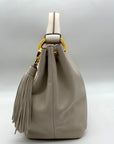 Donna Karan Ivory Pebbled Leather Slouchy Shoulder Bag