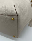 Donna Karan Ivory Pebbled Leather Slouchy Shoulder Bag