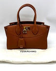 Salvatore Ferragamo The New Studio Brown Leather Shoulder Bag