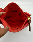 Fossil Red Leather Morgan Traveler Tote Bag