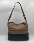 Brighton Brown & Black Leather Color-block Shoulder Bag