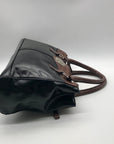 Giani Bernini Black And Brown Faux Leather Satchel Handbag