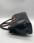 Giani Bernini Black And Brown Faux Leather Satchel Handbag