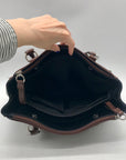 Giani Bernini Black And Brown Faux Leather Satchel Handbag