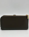 Kate Spade Brown Deco Pebbled Leather Zip Slim Wallet