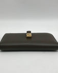 Kate Spade Brown Deco Pebbled Leather Zip Slim Wallet