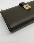 Kate Spade Brown Deco Pebbled Leather Zip Slim Wallet